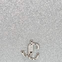 Pre Owned Jimmy Choo Silver Glitter Hanne Card Case