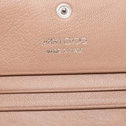 Pre Owned Jimmy Choo Silver Glitter Hanne Card Case