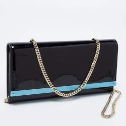 Pre Owned Jimmy Choo Black Patent Leather Milla Wallet On Chain