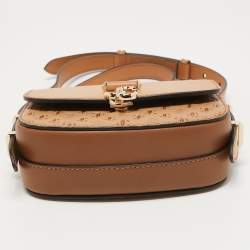 Pre Owned Jimmy Choo Brown Signature Embossed Leather Varenne Crossbody Bag