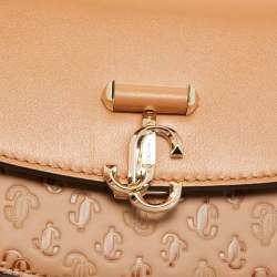 Pre Owned Jimmy Choo Brown Signature Embossed Leather Varenne Crossbody Bag