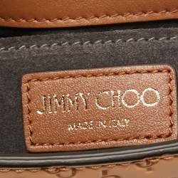 Pre Owned Jimmy Choo Brown Signature Embossed Leather Varenne Crossbody Bag