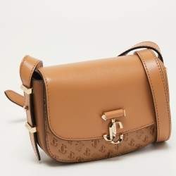 Pre Owned Jimmy Choo Brown Signature Embossed Leather Varenne Crossbody Bag