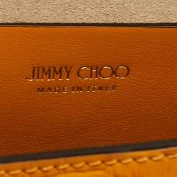 Pre Owned Jimmy Choo Brown Croc Embossed Leather Varenne Crossbody Bag