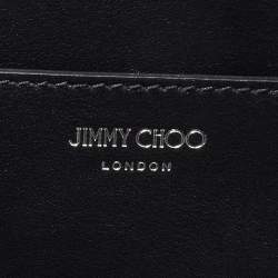 Pre Owned Jimmy Choo Black Woven Straw and Leather Nine2Five Tote