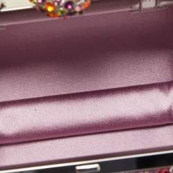 Pre Owned Jimmy Choo Multicolor Crystal Embellished Micro Cloud Clutch