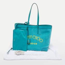 Jimmy Choo Malibu/Light Gold Terrycloth and Leather E/W Nine2Five Tote