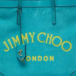 Jimmy Choo Malibu/Light Gold Terrycloth and Leather E/W Nine2Five Tote