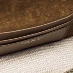 Pre Owned Jimmy Choo Metallic Olive Green Glitter Fabric Finley Shoulder Bag