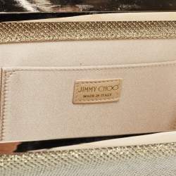 Pre Owned Jimmy Choo Gold/Silver Lurex Fabric Cayla Clutch