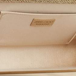 Pre Owned Jimmy Choo Gold/Silver Lurex Fabric Cayla Clutch