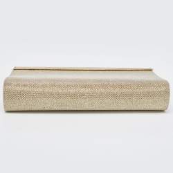 Pre Owned Jimmy Choo Gold/Silver Lurex Fabric Cayla Clutch