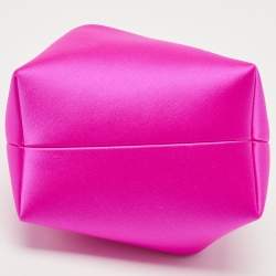 Pre Owned Jimmy Choo Fuchsia Satin Bon Bon Crystal Embellished Bucket Bag