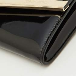 Jimmy Choo Black Patent Leather Emmie Chain Clutch