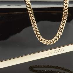Jimmy Choo Black Patent Leather Emmie Chain Clutch