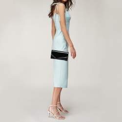 Jimmy Choo Black Patent Leather Emmie Chain Clutch