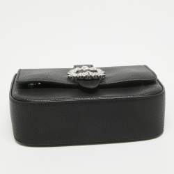 Pre Owned Jimmy Choo Black Leather Cheri Chain Shoulder Bag