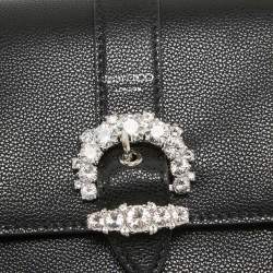 Pre Owned Jimmy Choo Black Leather Cheri Chain Shoulder Bag