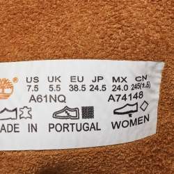 Pre Owned Jimmy Choo x Timberland Brown Graffiti Nubuck Leather Ankle Boots Size 38.5