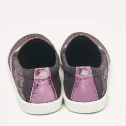 Jimmy Choo Purple/Black Lace and Leather Demi Slip On Sneakers Size 40