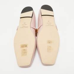 Pre Owned Jimmy Choo Pink Lizard Embossed Leather Diamond Tilda Ballet Flats Size 38