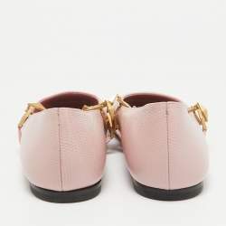 Pre Owned Jimmy Choo Pink Lizard Embossed Leather Diamond Tilda Ballet Flats Size 38