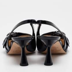 Pre Owned Jimmy Choo Black Patent Leather Elinor Slingback Pumps Size 36