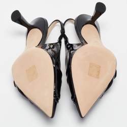Pre Owned Jimmy Choo Black Patent Leather Elinor Slingback Pumps Size 36