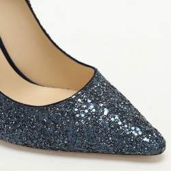 Jimmy Choo Blue Glitter Romy Pumps Size 39.5