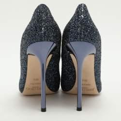 Jimmy Choo Blue Glitter Romy Pumps Size 39.5