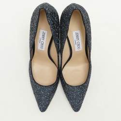 Jimmy Choo Blue Glitter Romy Pumps Size 39.5