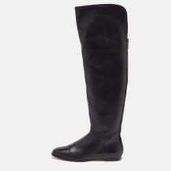 Jimmy Choo Black Leather Knee Length Boots Size 36