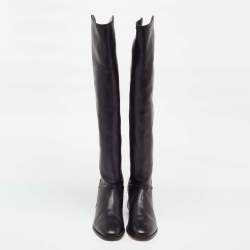 Jimmy Choo Black Leather Knee Length Boots Size 36