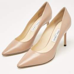 Pre Owned Jimmy Choo Beige Leather Romy 85 Pumps Size 41