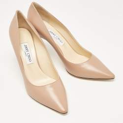 Pre Owned Jimmy Choo Beige Leather Romy 85 Pumps Size 41