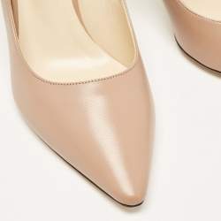 Pre Owned Jimmy Choo Beige Leather Romy 85 Pumps Size 41