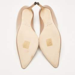 Pre Owned Jimmy Choo Beige Leather Romy 85 Pumps Size 41
