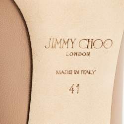 Pre Owned Jimmy Choo Beige Leather Romy 85 Pumps Size 41