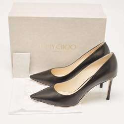 Pre Owned Jimmy Choo Black Leather Romy Pumps Size 41 