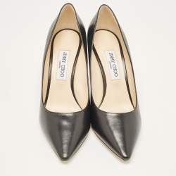 Pre Owned Jimmy Choo Black Leather Romy Pumps Size 41 