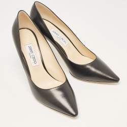 Pre Owned Jimmy Choo Black Leather Romy Pumps Size 41 