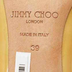 Jimmy Choo Yellow Patent Leather Evelyn Peep Toe Pumps Size 39