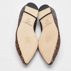 Jimmy Choo Metallic Ombre Glitter Romy Pointed Toe Ballet Flats Size 34.5
