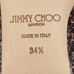 Jimmy Choo Metallic Ombre Glitter Romy Pointed Toe Ballet Flats Size 34.5