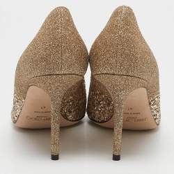 Jimmy Choo Gold Glitter Love Pumps Size 41