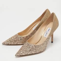 Jimmy Choo Gold Glitter Love Pumps Size 41