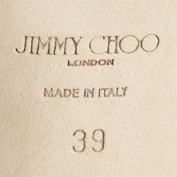 مملوكة مسبقًا Jimmy Choo Silver/Cream Glitter and Satin Lacia Sandals Size 39