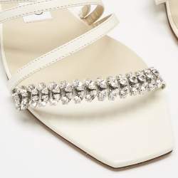 Jimmy Choo Cream Leather Bing Flat Sandals Size 35