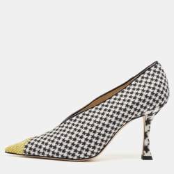 Jimmy Choo Multicolor Wool Crystal Embellished Nicole 90 Pointed Toe Pumps Size 38