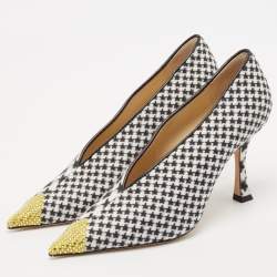 Jimmy Choo Multicolor Wool Crystal Embellished Nicole 90 Pointed Toe Pumps Size 38